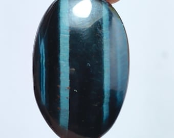 Blue Tiger Eye Gemstone Cabochon: Natural Loose Gem (16 Cts, 24X15MM ) #F25