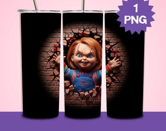 Chucky Tumbler PNG, Tumbler Wrap PNG, Chucky Design for Sublimation, Instant Download Ideal for 20 oz Tumblers.