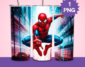 Spiderman Tumbler Wrap 20 OZ Action Hero Tumbler Sublimation Cartoon Character Tumbler Wrap Hero Tumbler Wrap Designs Kids Tumbler Wrap