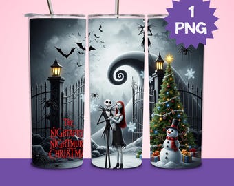 Christmas Nightmare Tumbler Wrap, 20 Unzen dünner Tumbler (PNG)