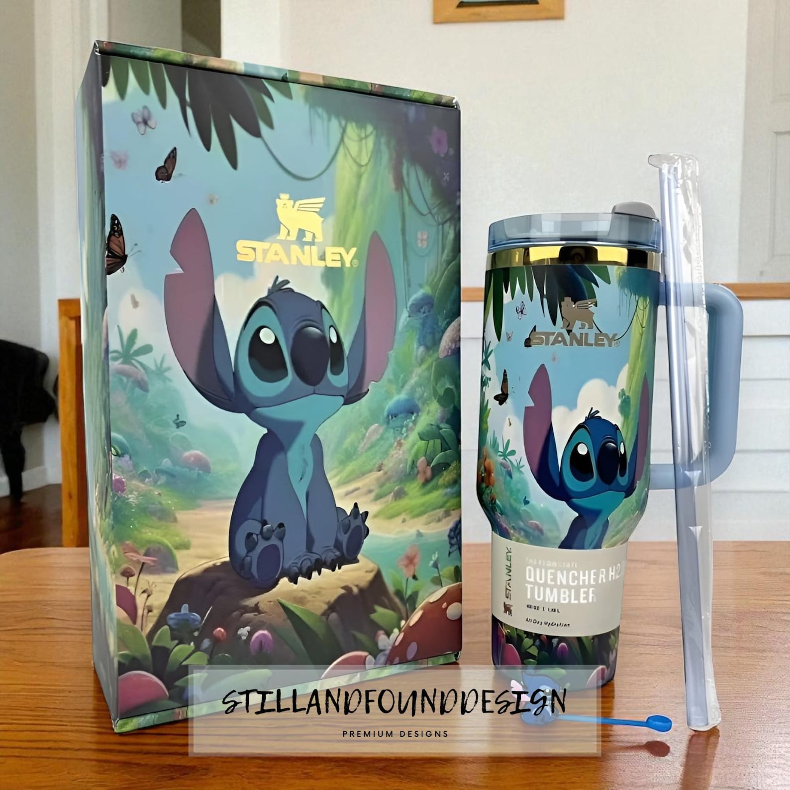 Stitch 40oz Tumbler – Insulated Travel Cup with Straw & Lid | Cute Coffee Mug for Stitch Lovers | 40oz Reusable Drink Cup