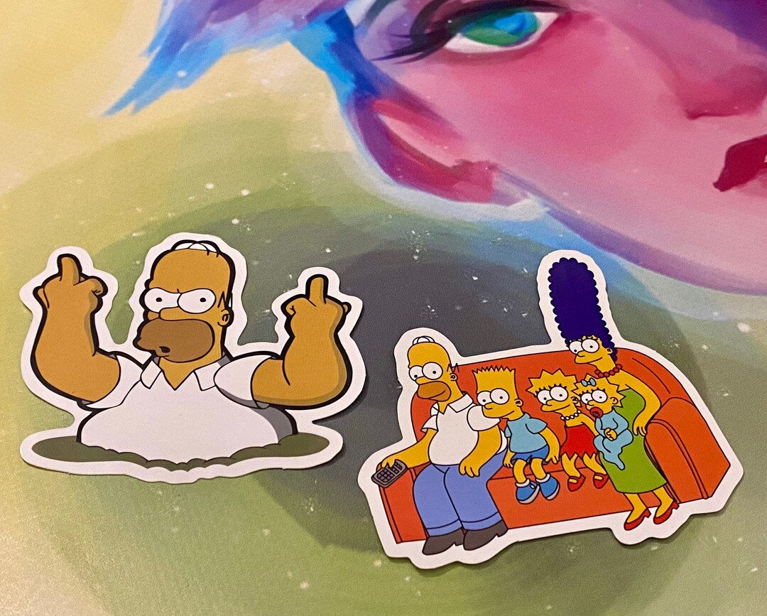 Simpsons Sticker Simpsons Stickers (2) - Etsy