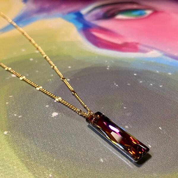 Queen Baguette Necklace (Volcano)