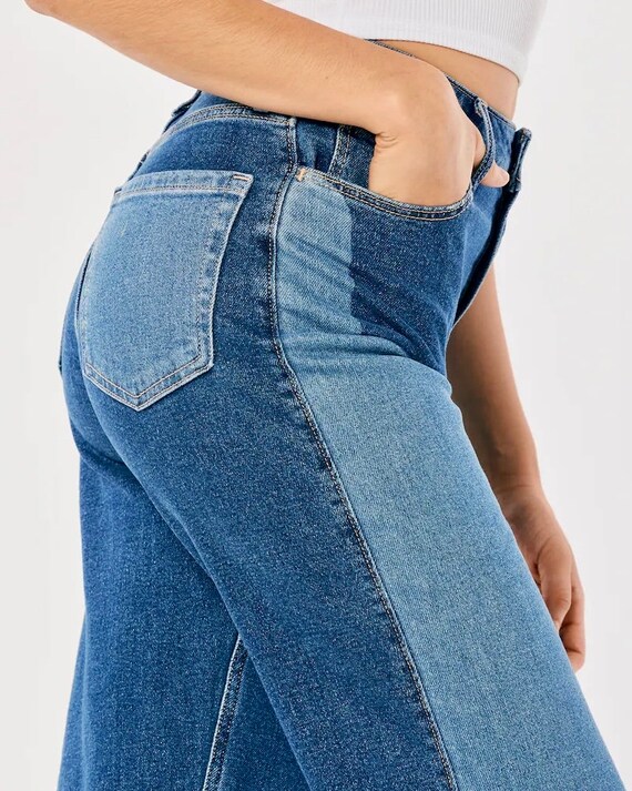 Two Toned Y2K Denim Jeans - image 3