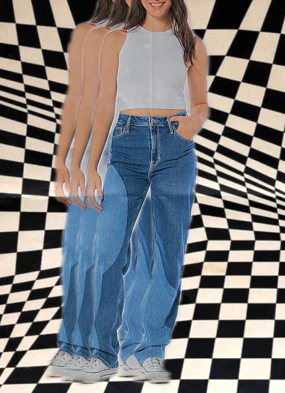 Two Toned Y2K Denim Jeans