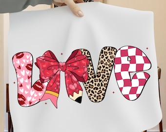 Coquette Love PNG, Valentine Design with Kisses Pattern