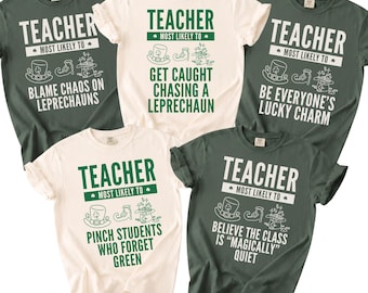 St. Patrick’s Day Teacher Bundle, Lucky Charm Leprechaun Quotes Set, Funny Classroom PNG Shirts