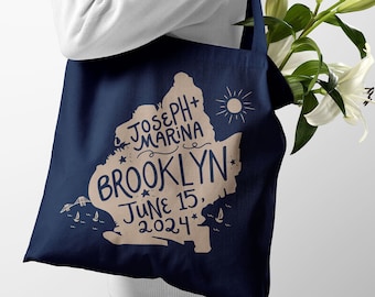 Brooklyn NYC Bag Welcome Gift Bag - Bridesmaid Tote Bags - Maid of Honor Gift Wedding - Bridal Bag Personalized Tote Bag Wedding Favor