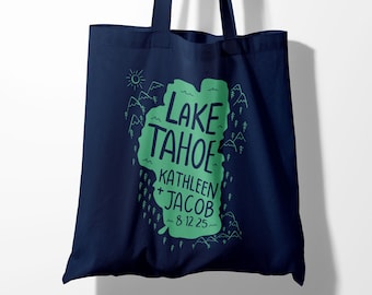 Lake Tahoe Wedding Favors - Wedding Welcome Gift Bag - Bridesmaid Tote Bags - Maid of Honor Gift Wedding - Bridal Bag Personalized Tote Bag