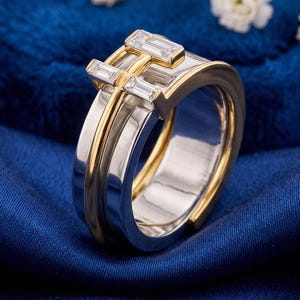 Oura Ring Cover, Emerald Cut Diamond Oura Ring Jacket, Smart Ring Enhancer, Oura Ring Protector, Gold Ring Wrap