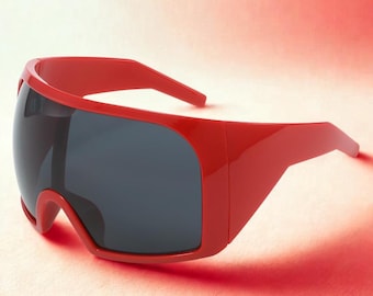 Futuristic Sunglasses - Integrated Wide Frame - Men's and Women's - UV400 Protection - High-Tech Design - Avant-Garde Style