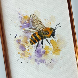 Original Watercolor Painting - Bee - Hand Painted Art - Unique Bee Illustration - Perfect Gift