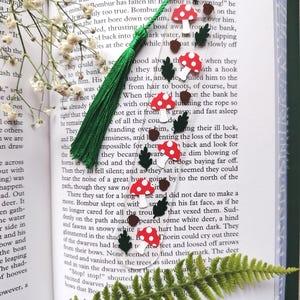 Handmade Mushroom Bookmark: Acrylic with Vinyl Details