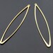 Jewelry findings, Shiny Gold Long Marquise pendant, connector, charm, S51875G