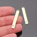 Vertical Stamping Bar, Gold Name Plate, Gold Hammered Bar pendant, Bar Link connector with blue sapphire crystal, charm, 2 pc, JE3145