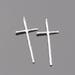 Wholesale Pendants Matte silver Cross Charms/ Pendants/ Connectors, 2 pc, L914337