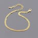 Finished Double Layer delicate Gold Plated Brass Cable Chain, Thin Charm Bracelet Chain with Extender, 2 pc, BM81182