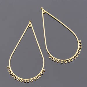 Jewelry findings, Matte Gold Tarnish Resistant Chandelier Teardrop Multiple Loops pendant, Big Hoop connector, charm, S59012