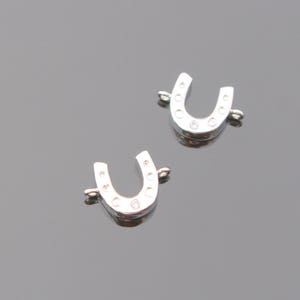 Silver Small  Lucky Horseshoes Charms, Horse&#39;s hoof pendant, connector, 2 pc, WS81167