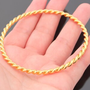 アクセサリー GENERAL THE ROPE BANGLE Gold Twisted Rope Round Bangle Bracelet, Closed Bracelet