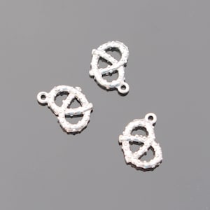 Matte silver Pretzel Connector, Pendant, Charm, 2 pc U212085