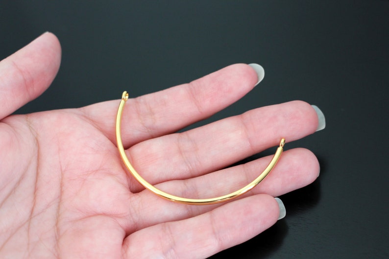 Gold Round Plain Half Bangle Bracelet, 1 pc, S23164 image 1