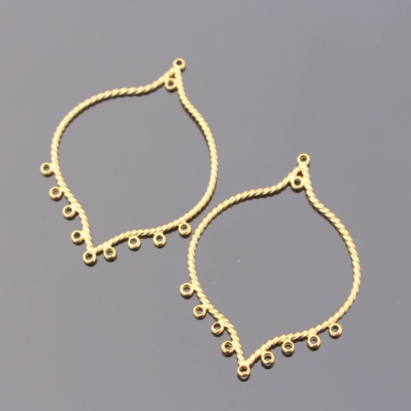 Matte Gold Chandelier Connector, Pendants, Charms, Earring Findings, 2 pc U59541