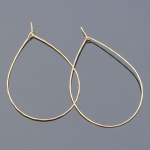 Gold Large Teardop Ear Wire Big Earting Findings, Oversized Earrings Ear wire,  6 pieces, S812217