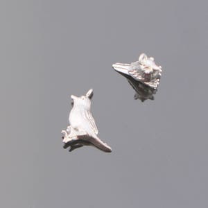 Matte Silver Sparrow Bird Pendant, PF72346