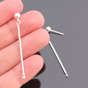 Silver Thin long Linked Bar Ohrringe, Vertical Bar Ohrringe, 2 PC, S722037