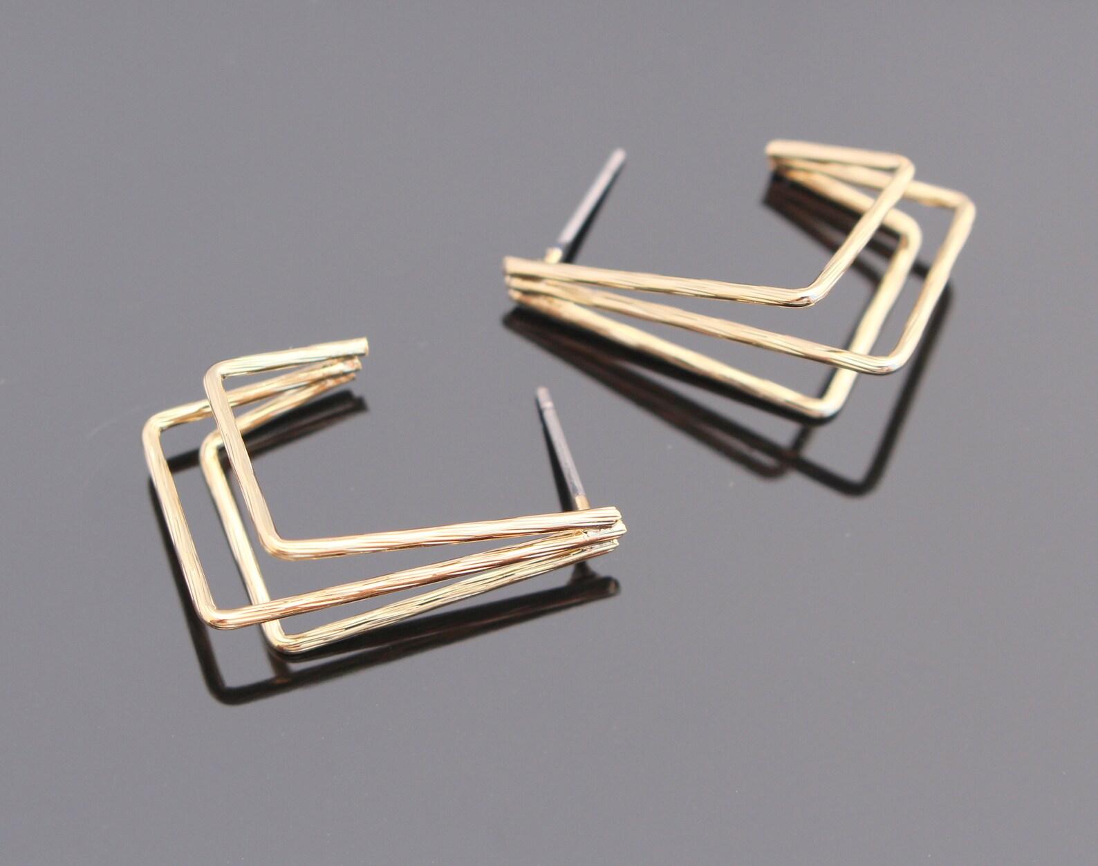 Jewelry Findings Gold Tarnish Resistant Medium Triangle Plain Etsy