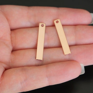 Rose Gold  Thick long Bar pendant, Vertical bar connector, bar link charm, Simple bar pendant, 2 pc,  H716703