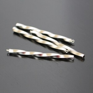 Earring findings, Matte Silver Simple Bar pendant, Stick  connector, charm, 2 pc, B410862