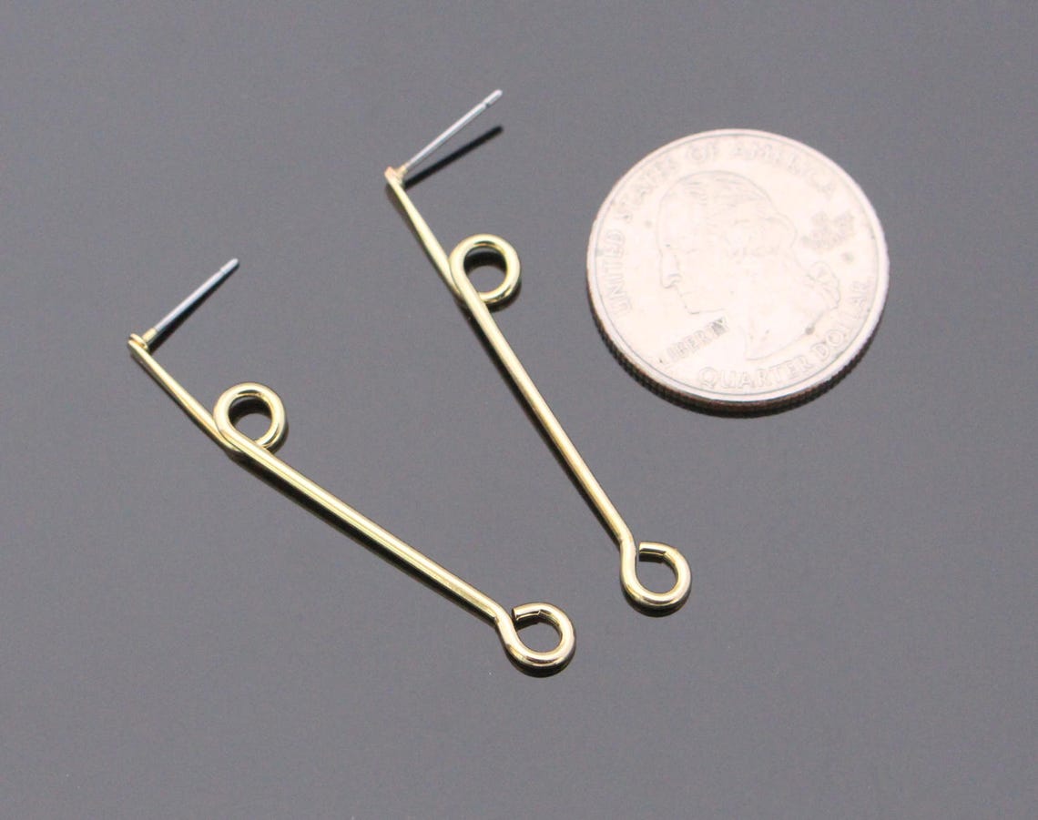 Jewelry Supplies Gold Skinny Long Earwires Long Stick Etsy