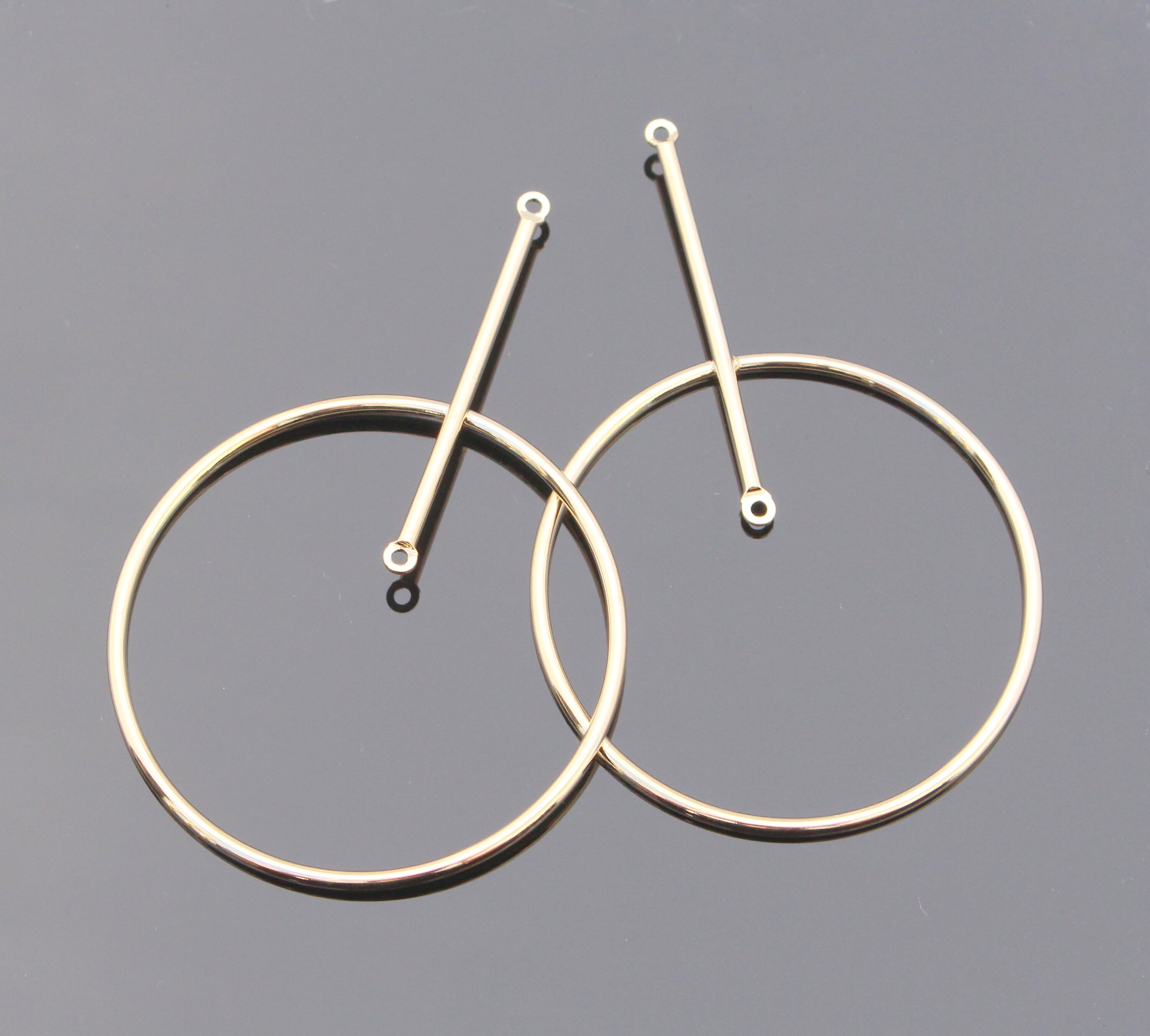 Jewelry Findings Gold Tarnish Resistant Large Plain Round Etsy Norway