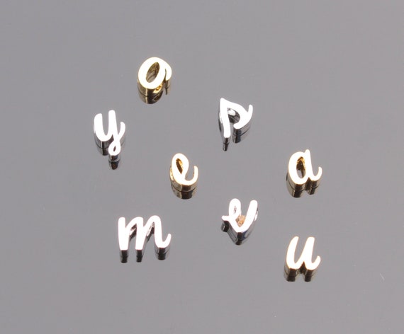 Brass Script Initial Charms Brass Script Initial Charms