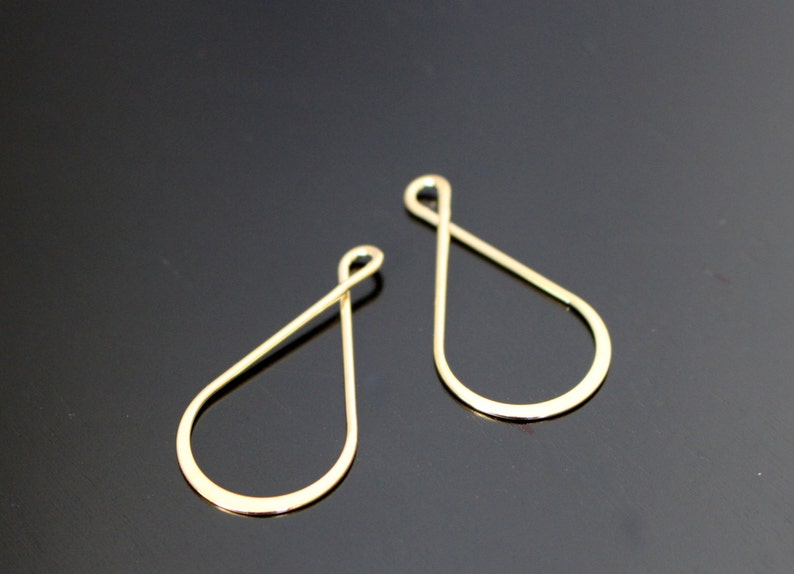 Earring Pendant KY514886 Gold Twisted Teardrop Pendants 2 PC