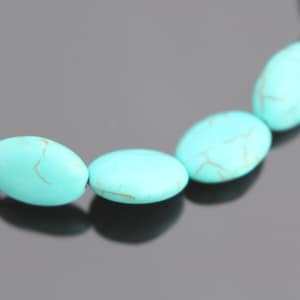Turquoise Loose bead, 1 Strand Turquoise (dyed/stabilized) Oval Spacer Beads, Imitation Turquise Round Spacer Bead, D814442