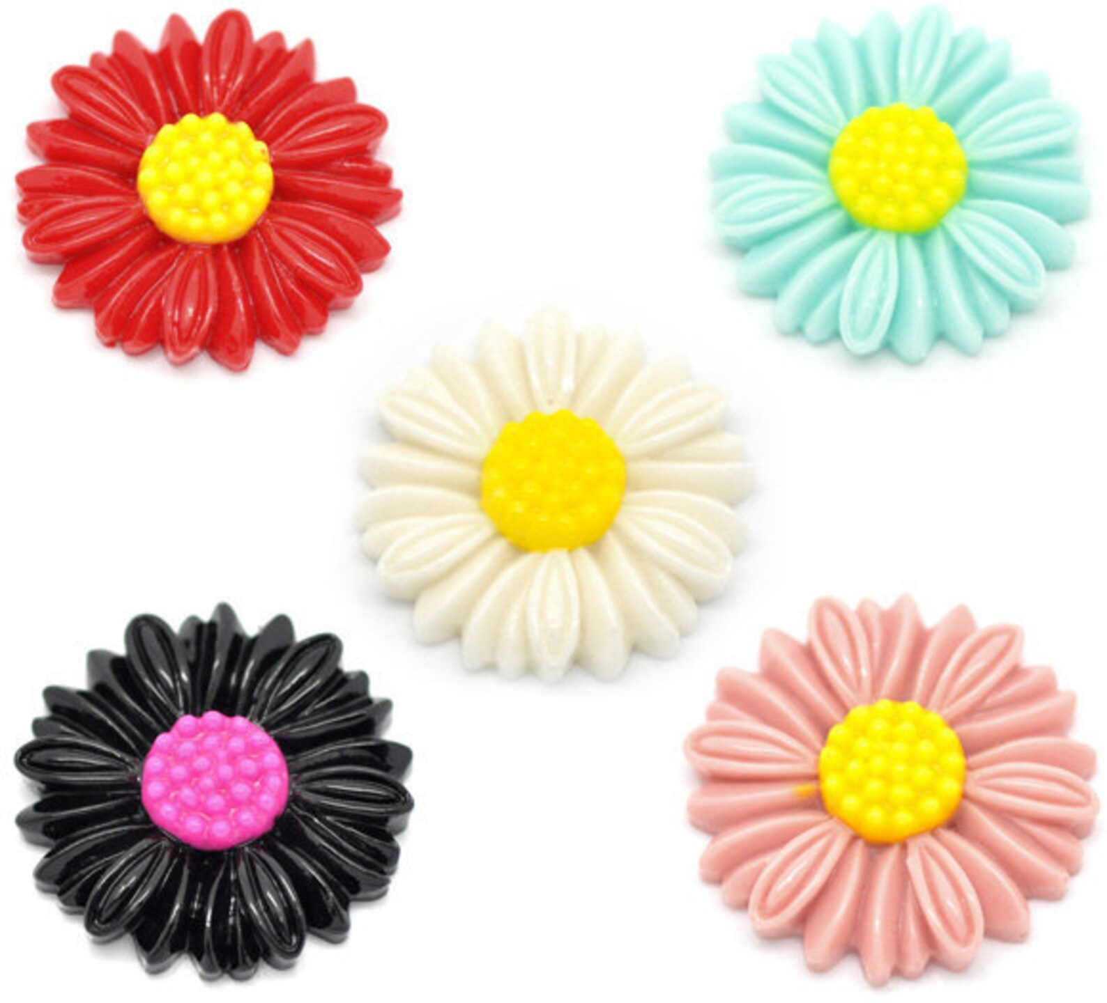 Mixed Resin Flower Embellishments Jewelry Making Findings Etsy