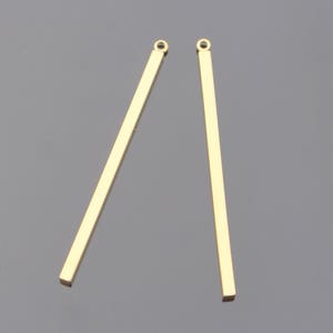 Earring findings, Matte Gold Simple Bar pendant, Stick  connector, charm, 2 pc, U75224