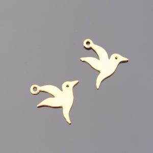 Matte Gold Small Sparrow Bird Connector, Pendant, Charm, 2 pc, KA64284