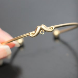 Matte Gold Adjustable mustache Bangle Bracelet, 1 pc, F715412