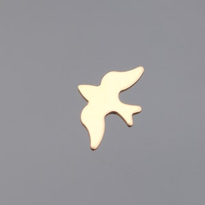 Jewelry Making Supplies, Shiny Gold Filled Dove Bird Connector, Small Bird Pendant, Charm, 1 pc, SC8241