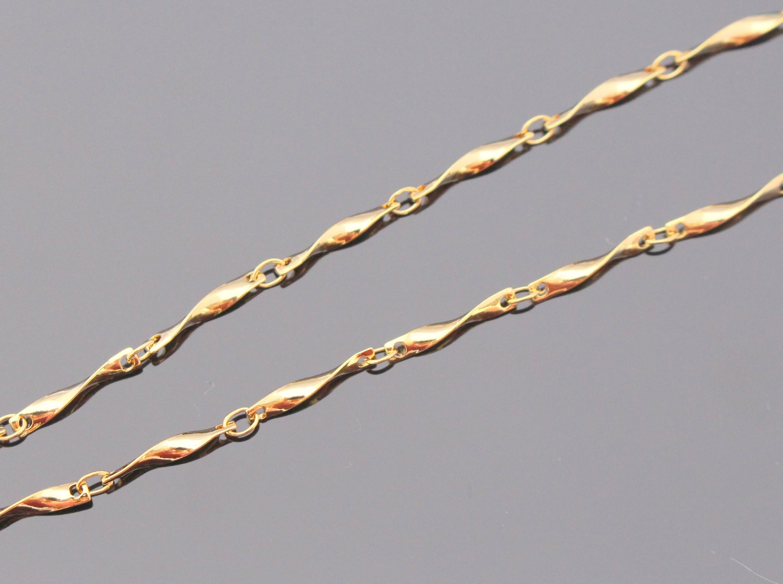 Gold Twisted Curb Bar Chain Loose Twisted Chain Chain by Etsy