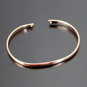 Shiny Rose Gold Adjustable Bangle Bracelet, 1 pc, U71142