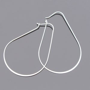 Silver Large Teardrop Ear Wire Big Earting Findings, Oversized Earrings Ear wire, 1 pair, S812467