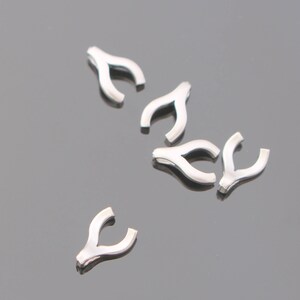 Jewelry findings Matte Silver  Small Wishbone pendant, connector, charm, 2 pc,  BI2597