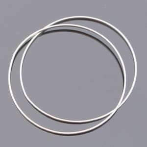 Matte Silver Round Bangle Bracelet, 1 pc, U7152