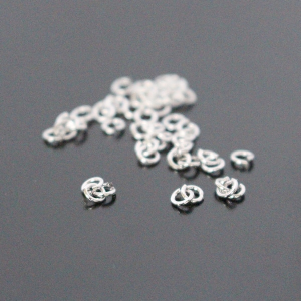 silver open jump rings, 2 mm, about 300 pieces and more, PW614
