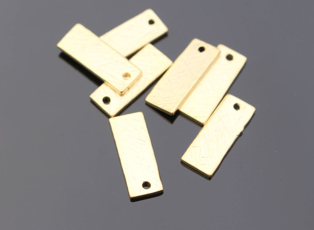 Vertical Stamping Bar Name Plate Matte Gold Scratched Bar Etsy